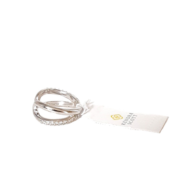 Kendra Scott Annie Infinity Ring Crystals Rhodium Over Brass 7 NWT NEW Lovely - Picture 1 of 11